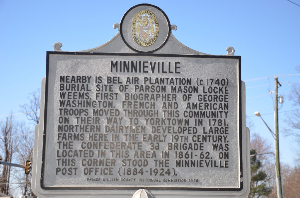 Minnieville Historic Marker